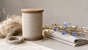 Bobine de fil de lin naturel pour tissage, crochet et entretien textile