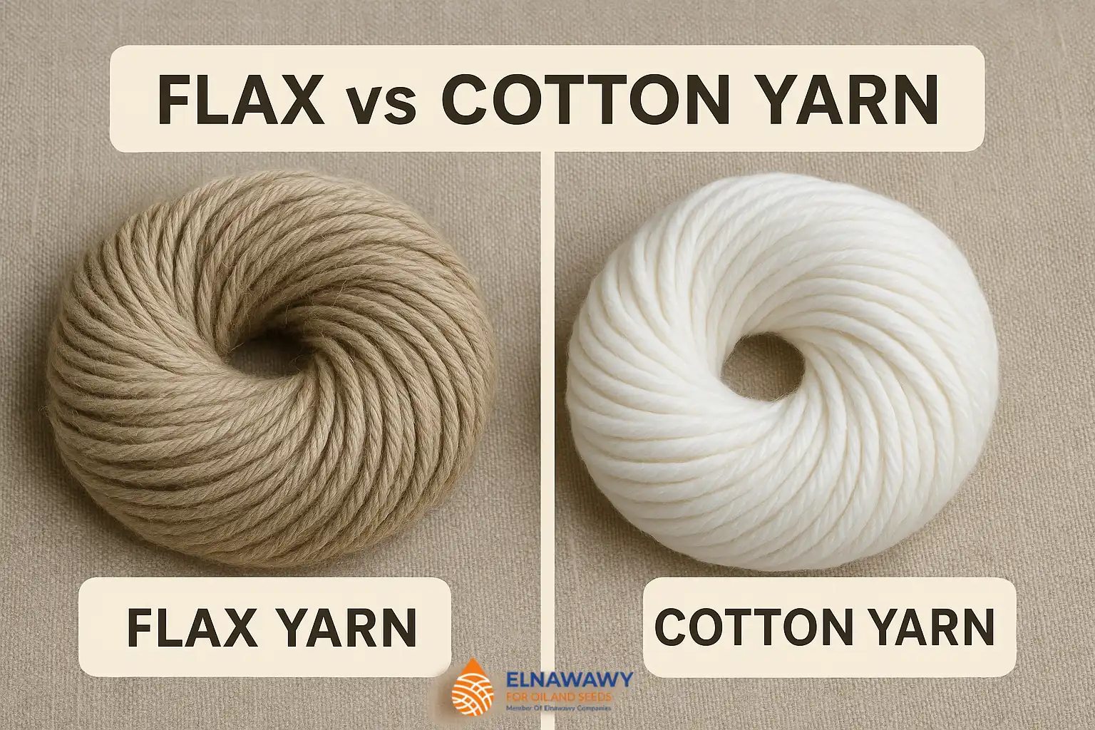 Flax yarn compared to cotton yarn - durable and less water use