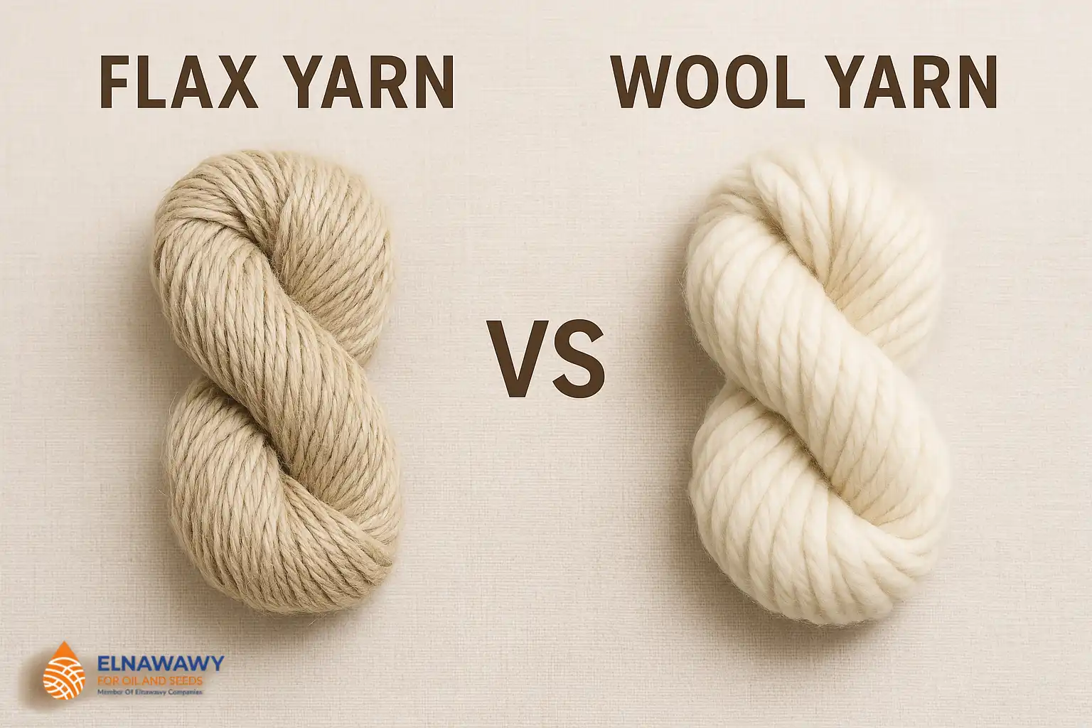 Flax yarn compared to wool yarn - lighter and cooler for warm climates
