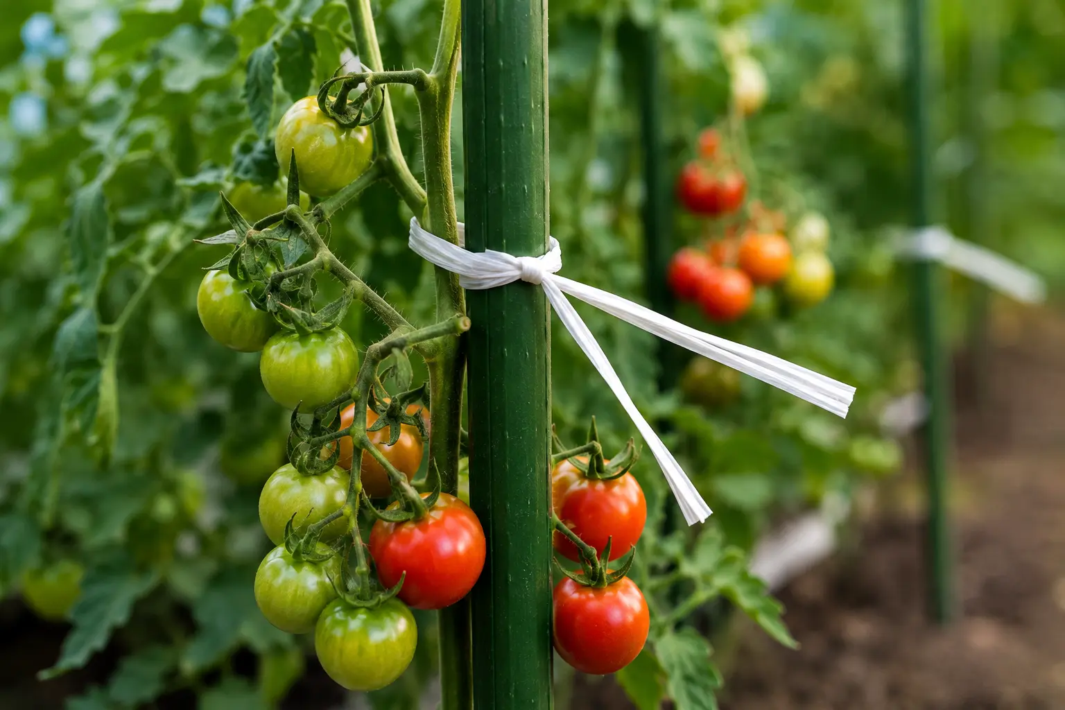 Ficelle de raphia pour attacher les tomates et soutenir les plantes au jardin