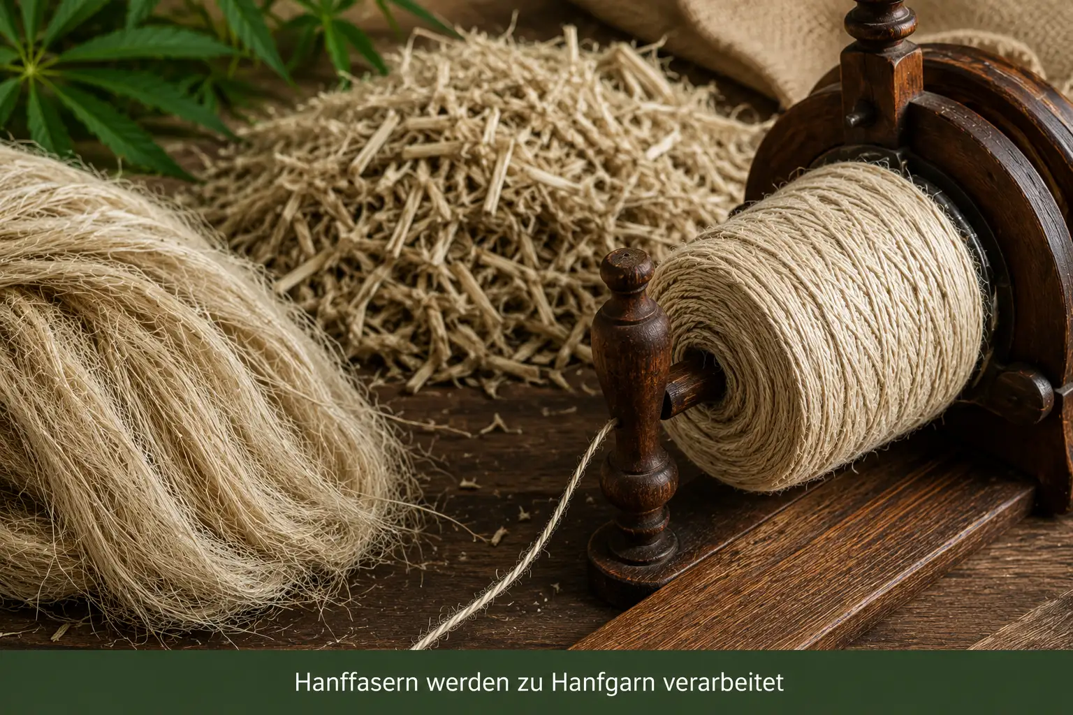 Hanffasern zu Hanfgarn verarbeitet Hanffasern werden zu Hanfgarn verarbeitet